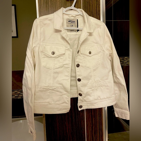 Silver Jean White Jean Jacket-Large - Picture 1 of 4